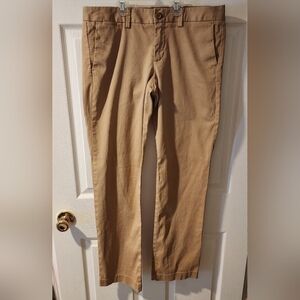 GAP High Rise Wide-Leg Crop Khaki Pants Women's 10 Stretch Neutral Everyday EUC